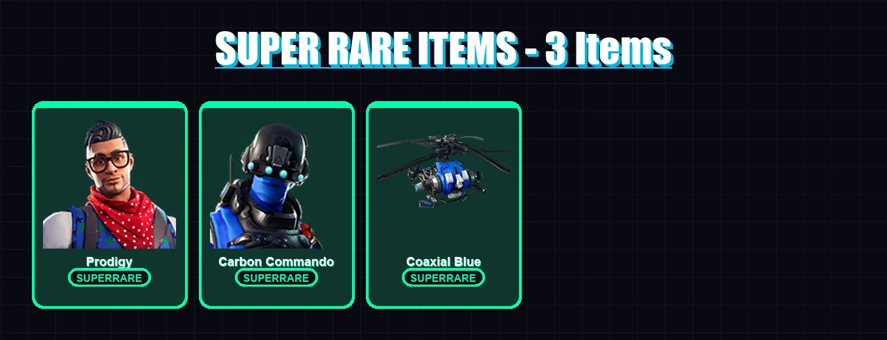 [PS4/PS5/XBOX/PC] | Prodigy | Carbon Commando | Fade | Era | FFC Striker Sparkplug | 12 skin | 30 pickaxe | 25 emote | 32 glider | Lv392