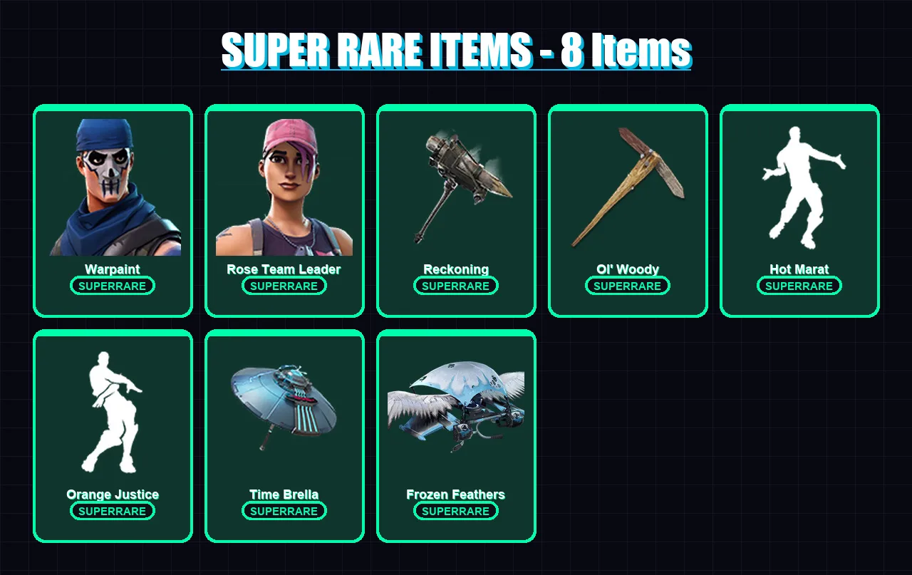 [PC/XBOX/PSN] | Warpaint | Rose Team Leader | The Ice King | Spectra Knight | Kymera | 177 skin | 194 pickaxe | 157 emote | 181 glider | Lv2731