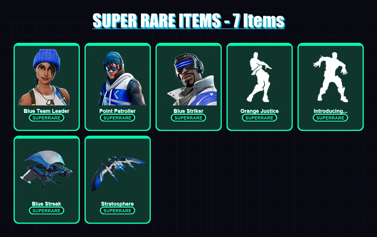 [PS4/PS5/XBOX/PC] | Blue Team Leader | Point Patroller | Blue Striker | Drift | The Visitor | 14 skin | 10 pickaxe | 20 emote | 18 glider | Lv278 — Fortnite account