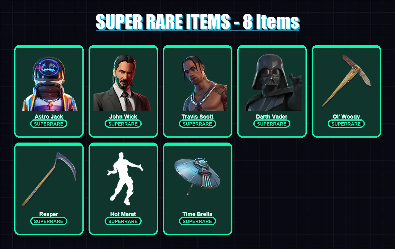[PC/XBOX/PSN] | Astro Jack | John Wick | Travis Scott | Darth Vader | Zeus | 419 skin | 369 pickaxe | 286 emote | 227 glider | Lv3884