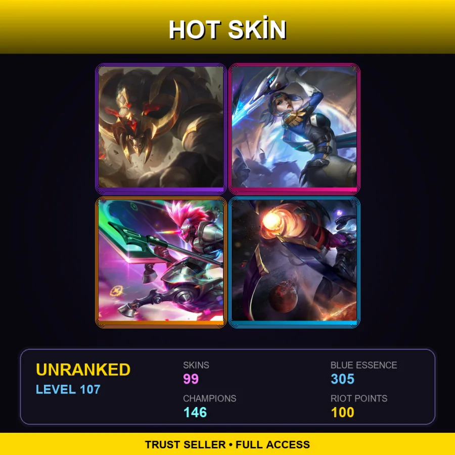 EUW | Lv107 | Unranked | 99 Skin | 146 Champ