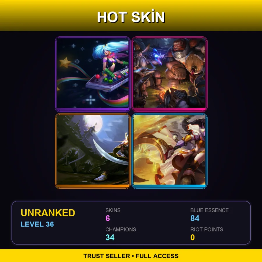 VN | Lv36 | Unranked | 6 Skin | 34 Champ