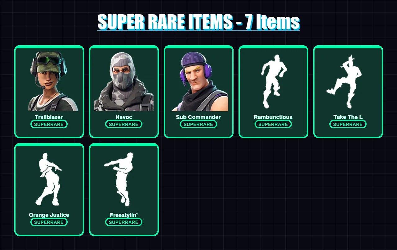 [PC/XBOX/PSN] | Trailblazer | Havoc | Sub Commander | Raven | Raptor | 19 skin | 23 pickaxe | 32 emote | 25 glider | Lv285