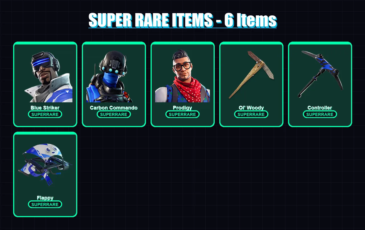 [PC/XBOX/PSN] | Blue Striker | Carbon Commando | Prodigy | Hybrid | Blackheart | 76 skin | 147 pickaxe | 95 emote | 103 glider | Lv1992