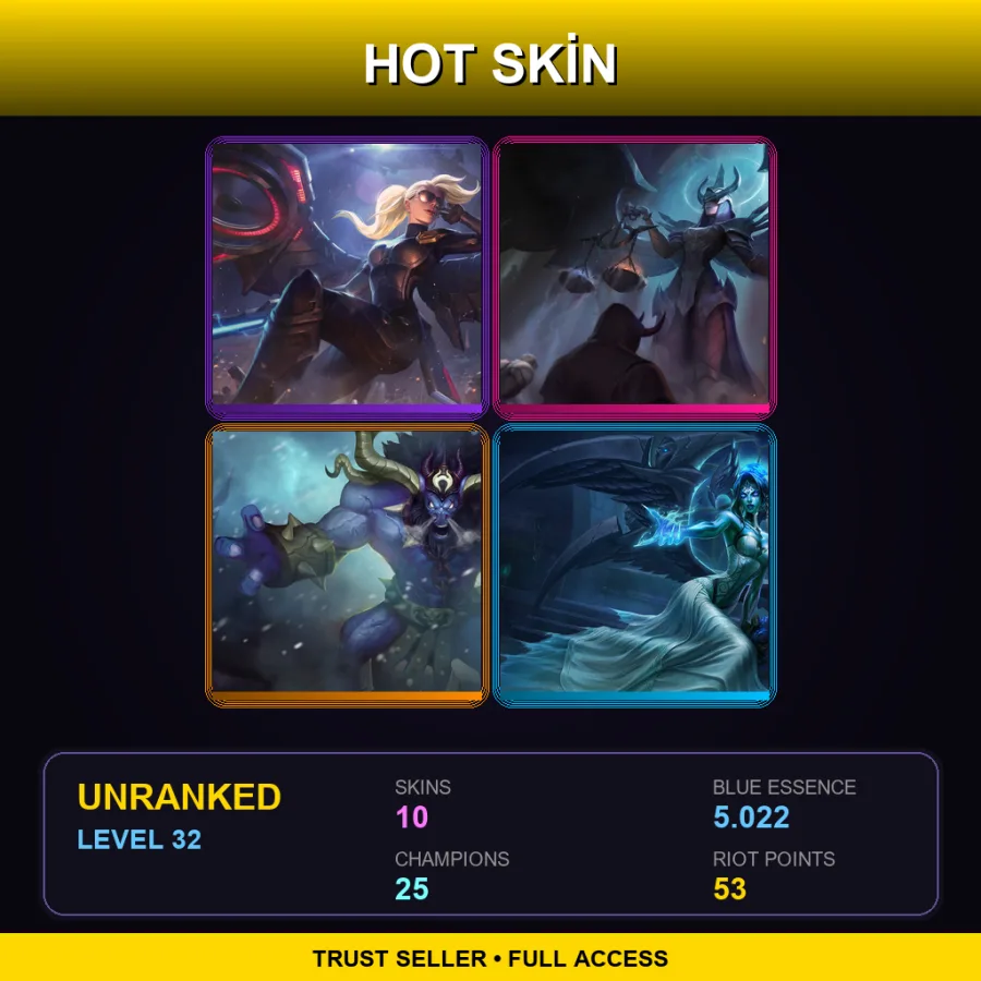 LAN | Lv32 | Unranked | 10 Skin | 25 Champ — LoL account
