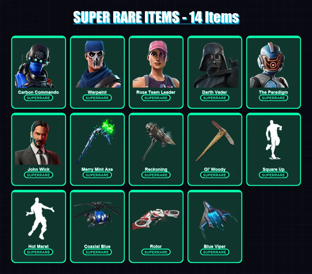 [PS4/PS5/XBOX/PC] | Carbon Commando | Warpaint | Rose Team Leader | 326 skin | Lv2371 — Fortnite account
