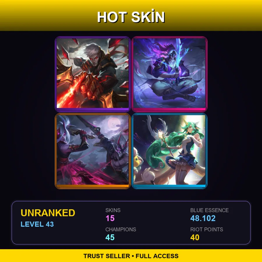 VN | Lv43 | Unranked | 15 Skin | 45 Champ