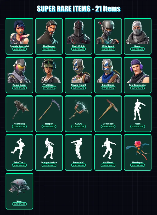 [PS4/PS5/XBOX/PC] | OG Skull Trooper | Sparkle Specialist | The Reaper | 94 skin | Lv880 — Fortnite account