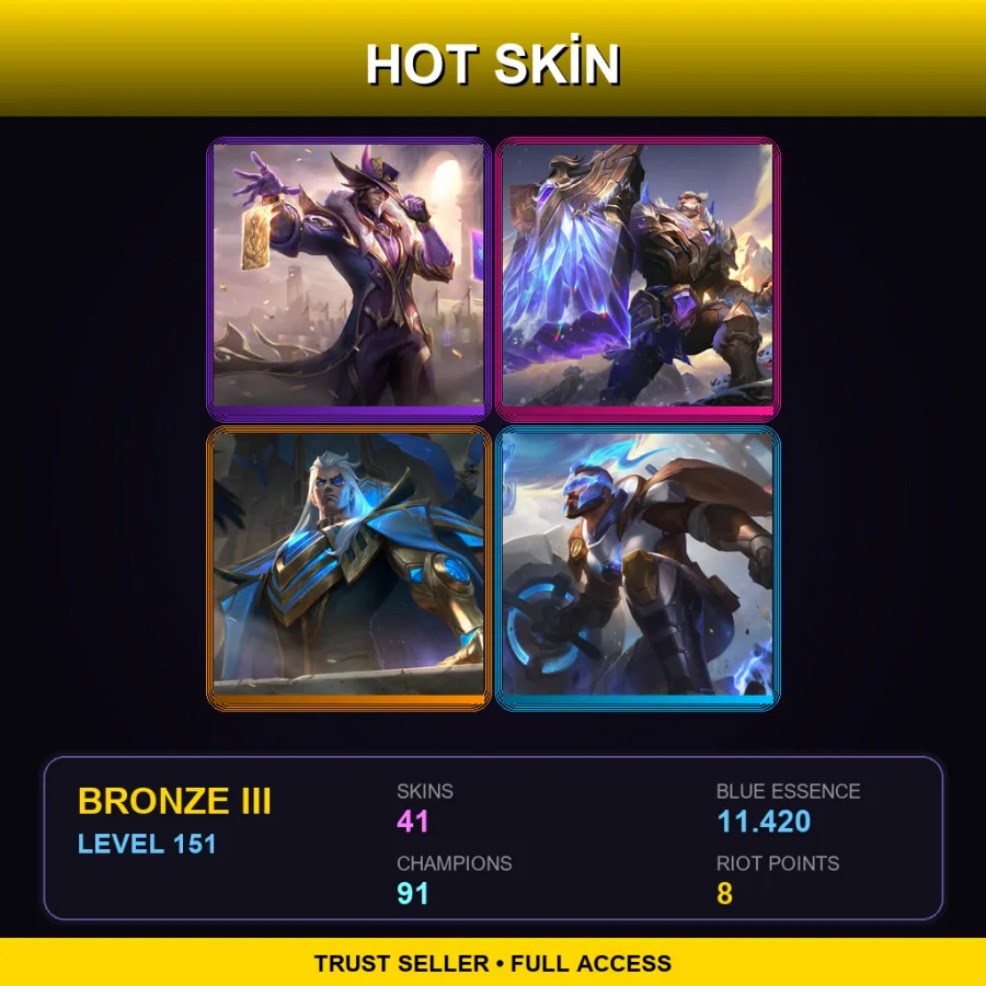 ME | Lv151 | Bronze III | 41 Skin | 91 Champ