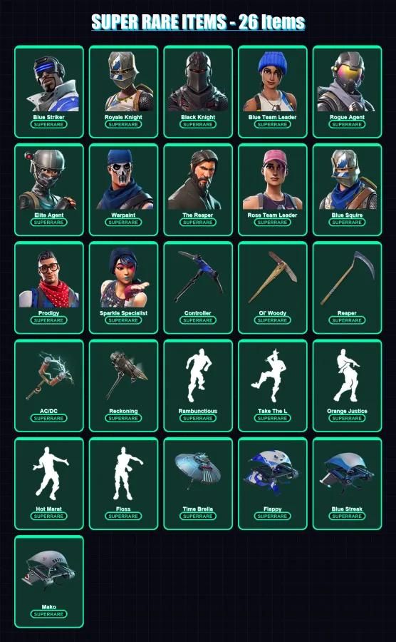 [PC/XBOX/PSN] | Blue Striker | Royale Knight | Black Knight | Blue Team Leader | Rogue Agent | 76 skin | 73 pickaxe | 75 emote | 69 glider | Lv977
