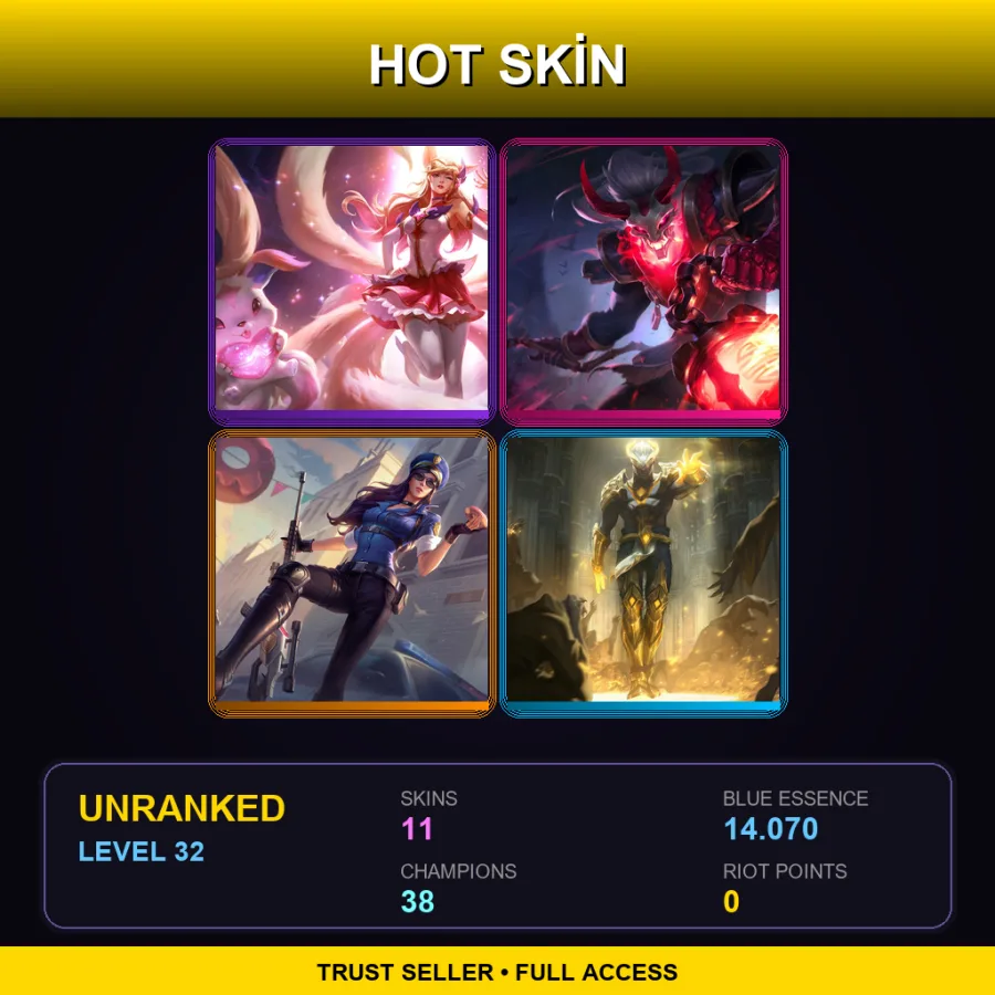 LAN | Lv32 | Unranked | 11 Skin | 38 Champ — Arclight Brand