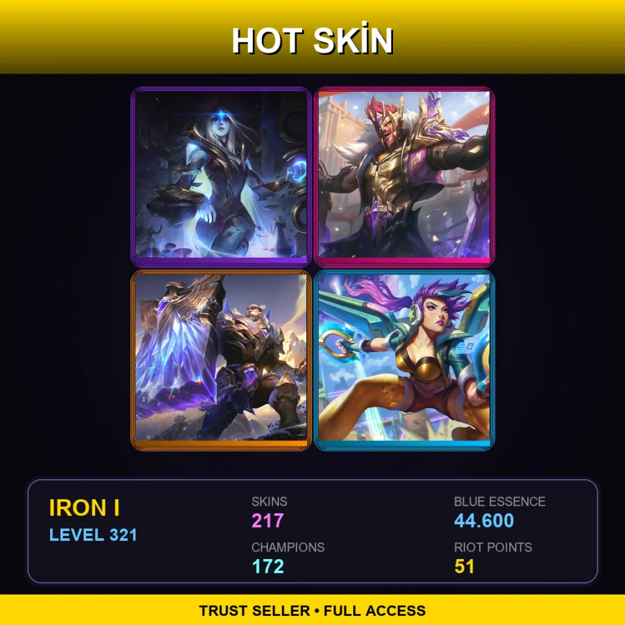 EUW | Lv321 | Iron I | 217 Skin | 172 Champ