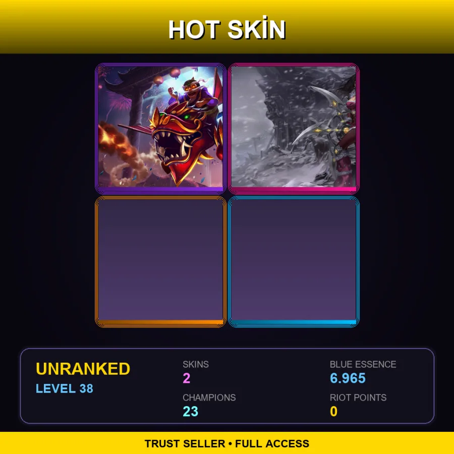 EUW | Lv38 | Unranked | 2 Skin | 23 Champ — LoL account