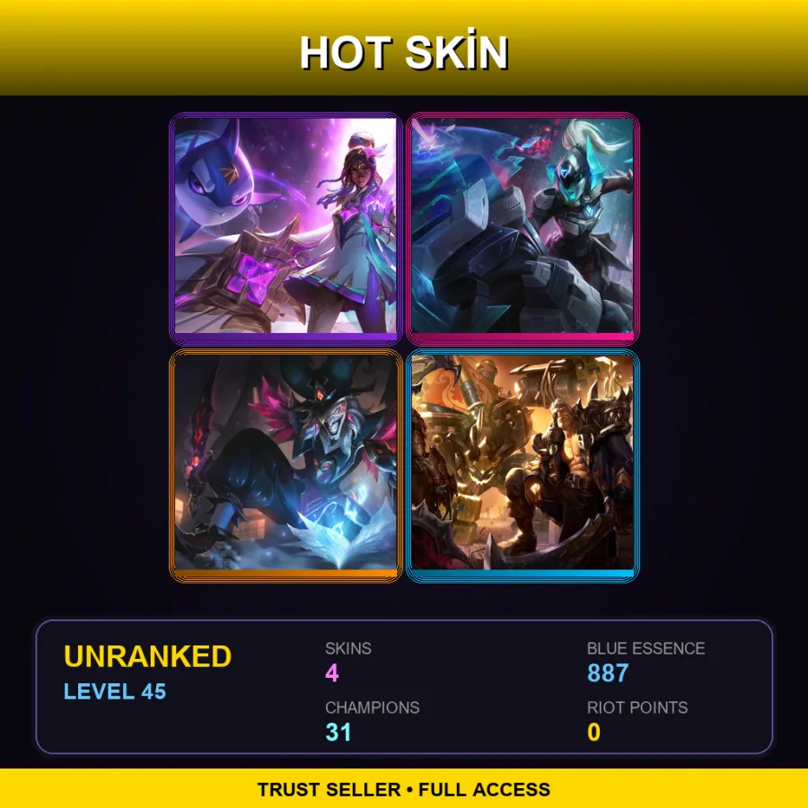 LAN | Lv45 | Unranked | 4 Skin | 31 Champ — Star Guardian Senna