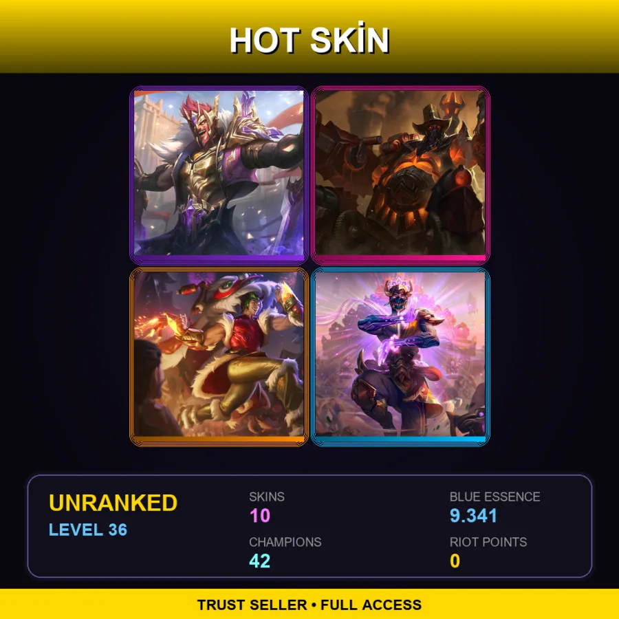 LAN | Lv36 | Unranked | 10 Skin | 42 Champ — Three Honors Akshan