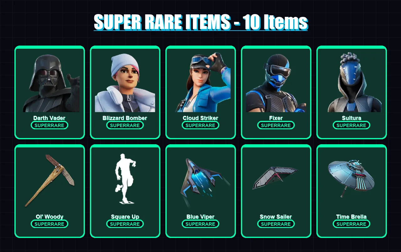 [PS4/PS5/XBOX/PC] | Darth Vader | Blizzard Bomber | Cloud Striker | Fixer | Sultura | 109 skin | 176 pickaxe | 106 emote | 147 glider | Lv2721