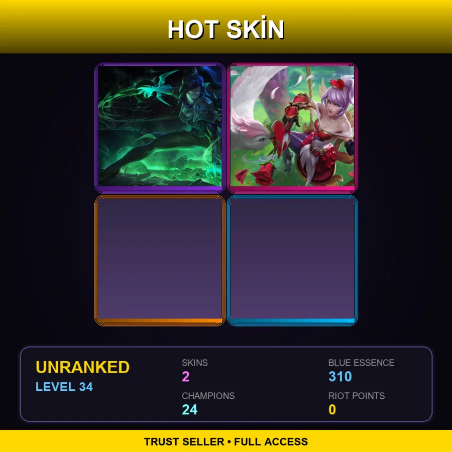 EUNE | Lv34 | Unranked | 2 Skin | 24 Champ