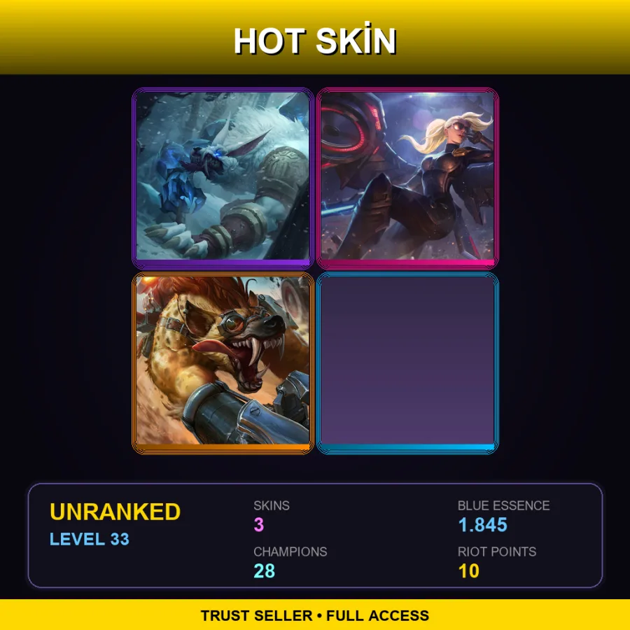 EUNE | Lv33 | Unranked | 3 Skin | 28 Champ — Tundra Hunter Warwick