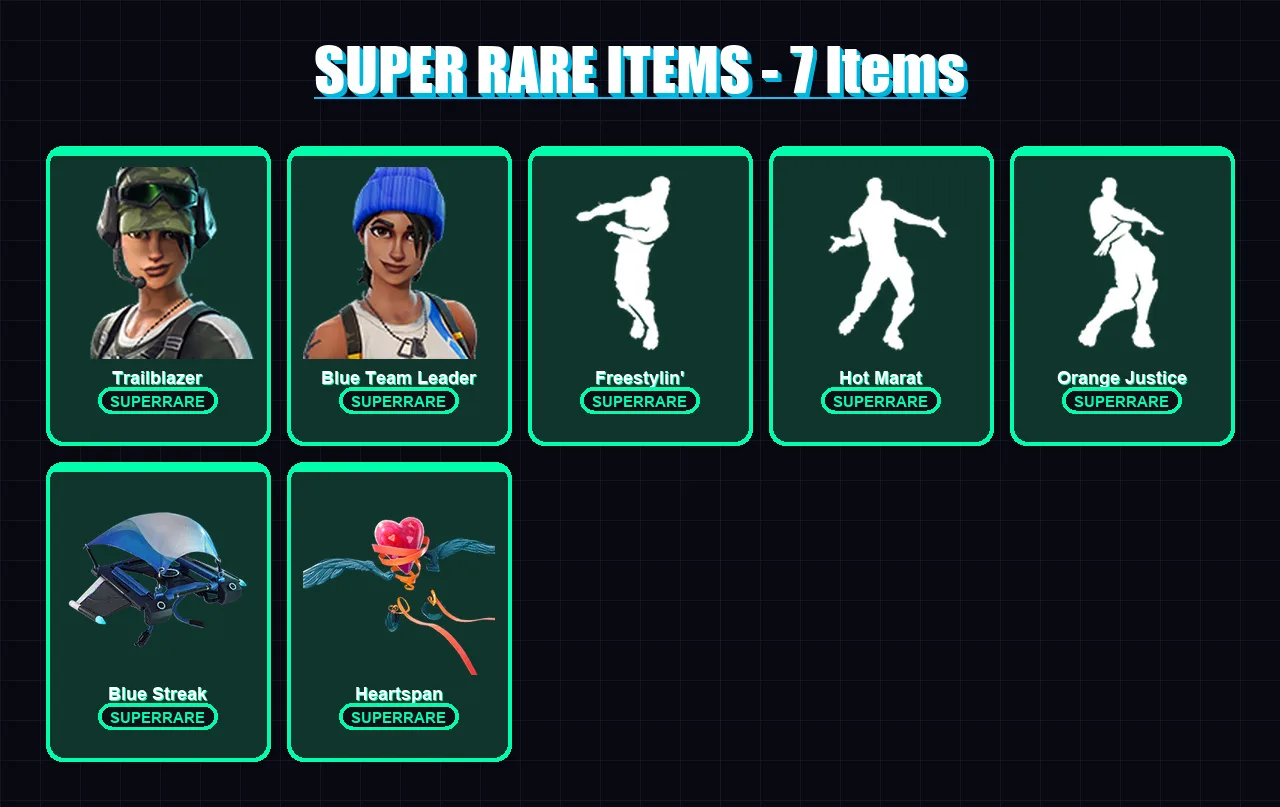 [PS4/PS5/XBOX/PC] | Trailblazer | Blue Team Leader | Drift | Carbide | Blackheart | 23 skin | 22 pickaxe | 34 emote | 29 glider | Lv550