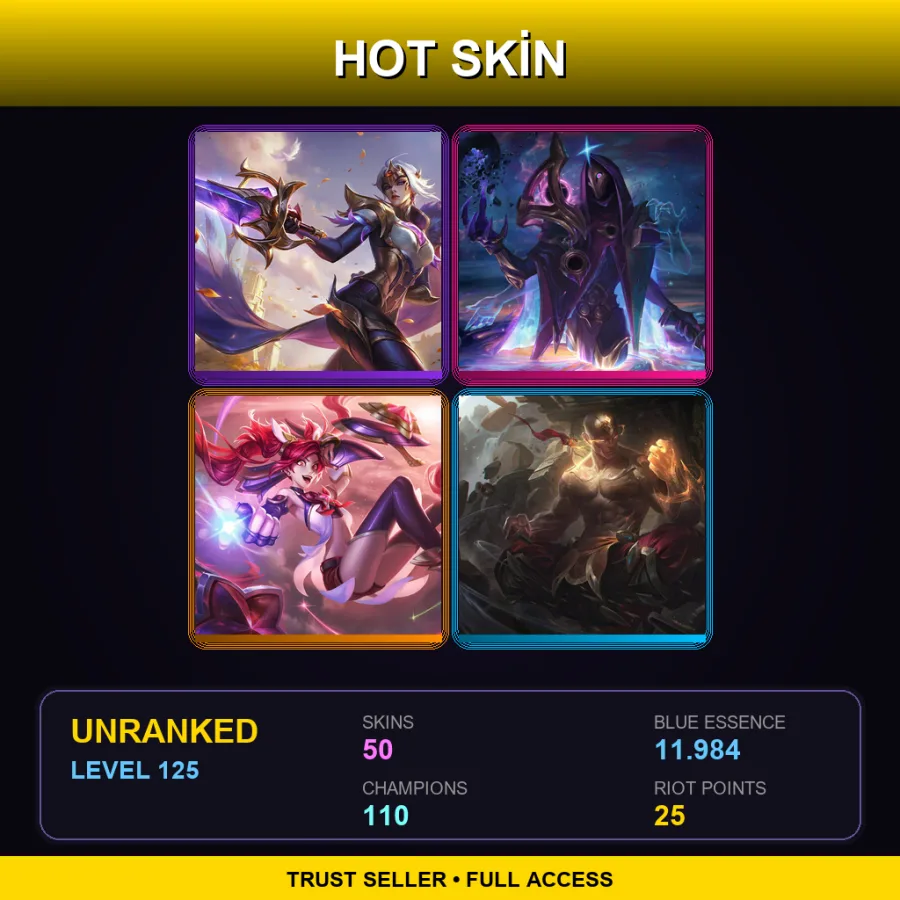 LAS | Lv125 | Unranked | 50 Skin | 110 Champ — Commando Garen