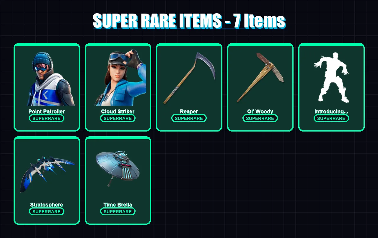 [PC/XBOX] | Point Patroller | Cloud Striker | Gear Specialist Maya | Fade | Eternal Knight | 97 skin | 109 pickaxe | 79 emote | 95 glider | Lv1014