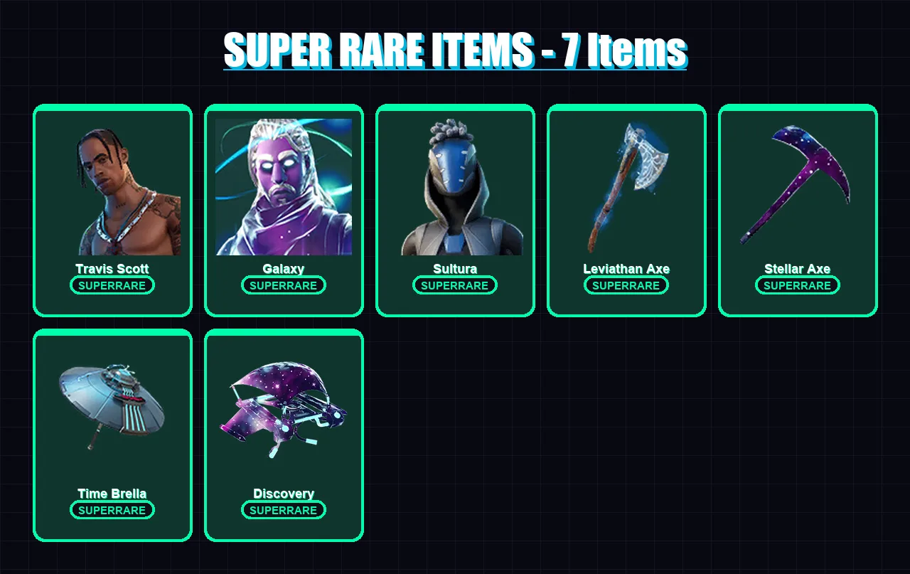 [PS4/PS5/XBOX/PC] | Travis Scott | Galaxy | Sultura | Rox | Lynx | 90 skin | 89 pickaxe | 78 emote | 85 glider | Lv1681