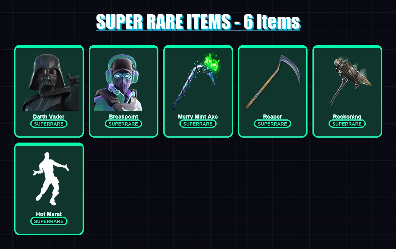 [PS4/PS5/XBOX/PC] | Darth Vader | Breakpoint | Lynx | Joltara | Rox | 179 skin | 167 pickaxe | 147 emote | 155 glider | Lv2008