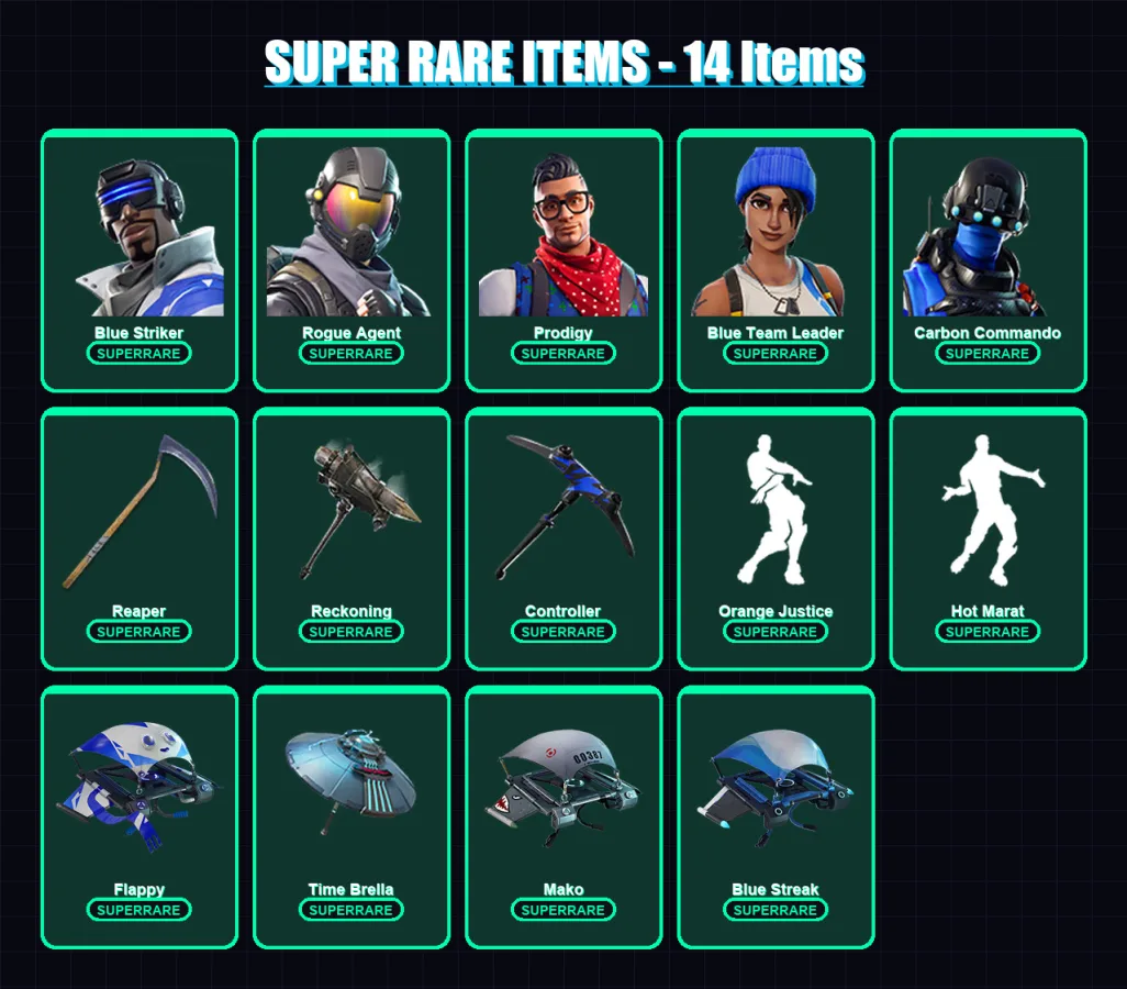 [PS4/PS5/XBOX/PC] | Blue Striker | Rogue Agent | Prodigy | 124 skin | Lv1761