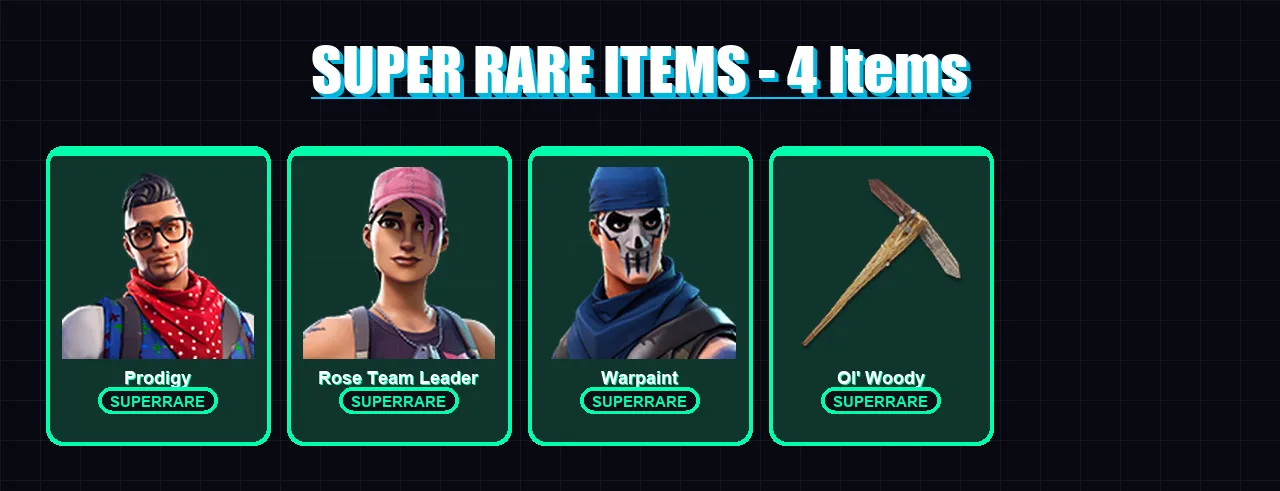 [PC/XBOX/PSN] | Prodigy | Rose Team Leader | Warpaint | The Ice King | Zenith | 56 skin | 38 pickaxe | 68 emote | 41 glider | Lv547