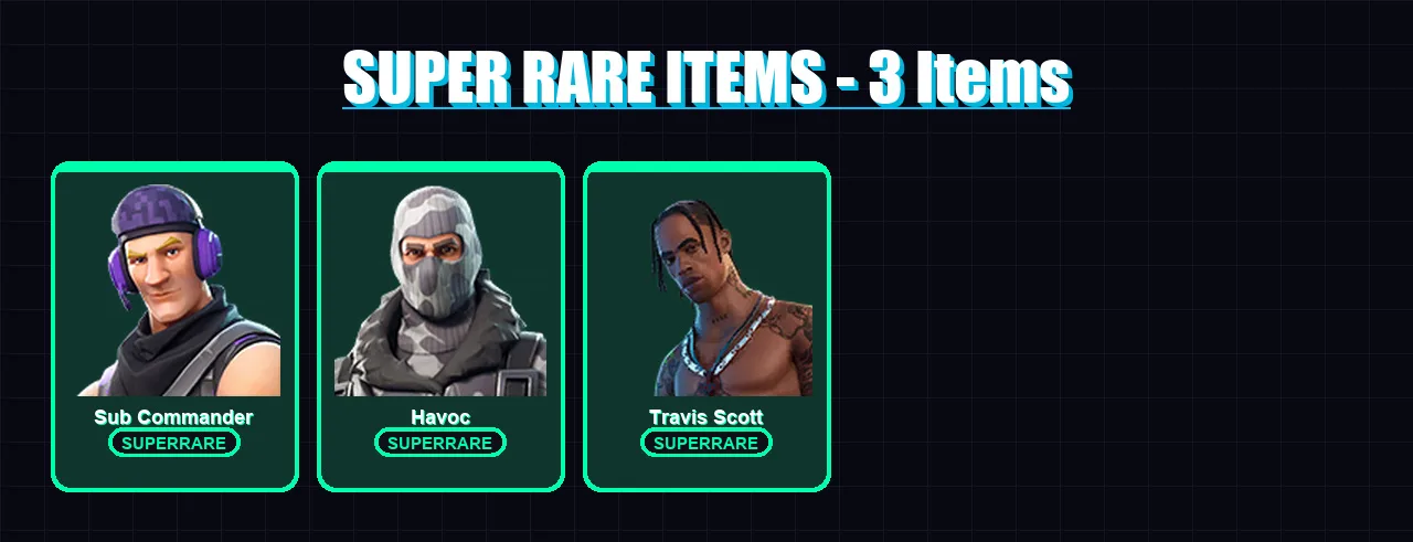 [PC/XBOX/PSN] | Sub Commander | Havoc | Travis Scott | Fusion | Hybrid | 51 skin | 65 pickaxe | 47 emote | 59 glider | Lv843