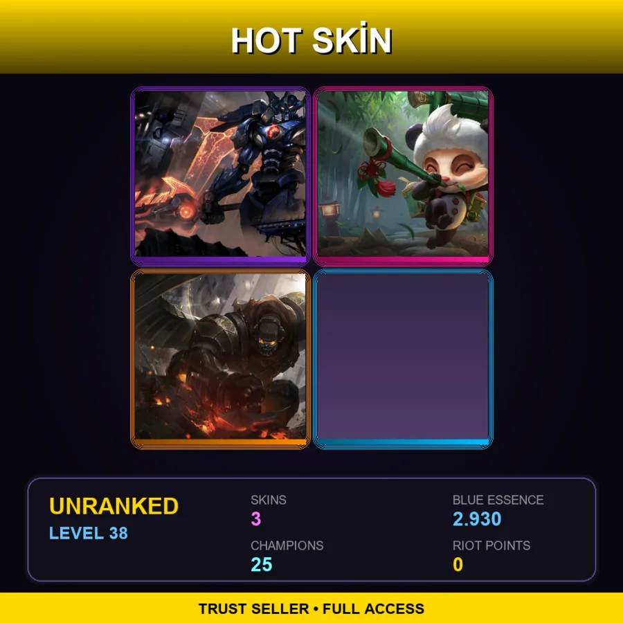 LAS | Lv38 | Unranked | 3 Skin | 25 Champ