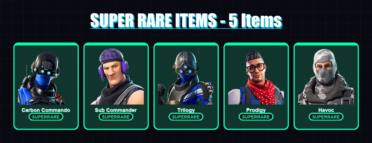 [PC/XBOX/PSN] | Carbon Commando | Sub Commander | Trilogy | Prodigy | Havoc | 22 skin | 18 pickaxe | 25 emote | 17 glider | Lv127