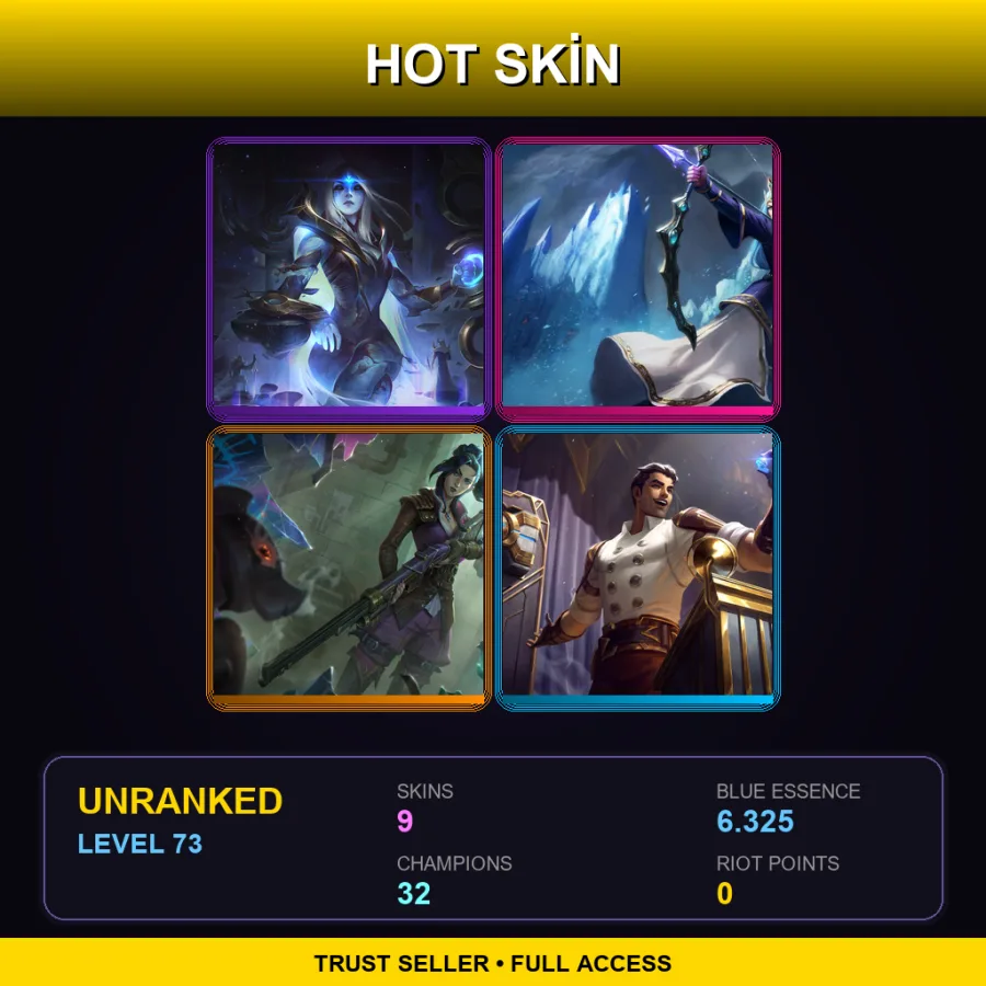 LAN | Lv73 | Unranked | 9 Skin | 32 Champ