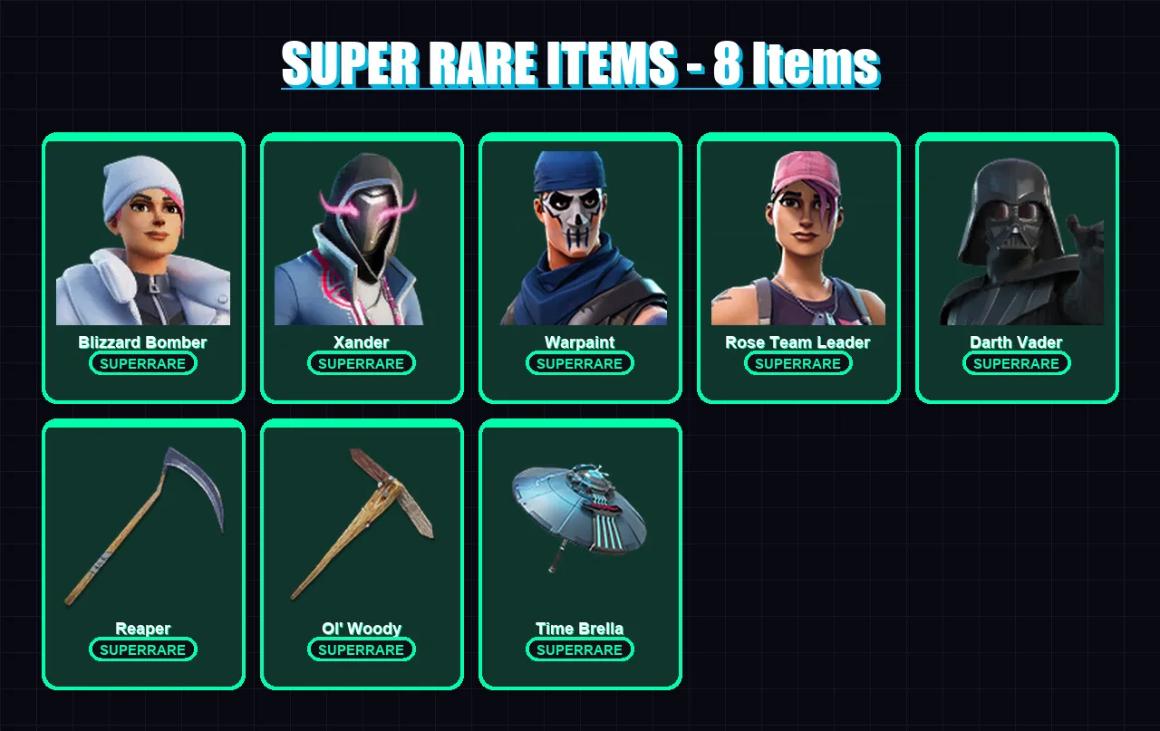 [PC/PSN] | Blizzard Bomber | Xander | Warpaint | Rose Team Leader | Darth Vader | 144 skin | 164 pickaxe | 119 emote | 142 glider | Lv2596