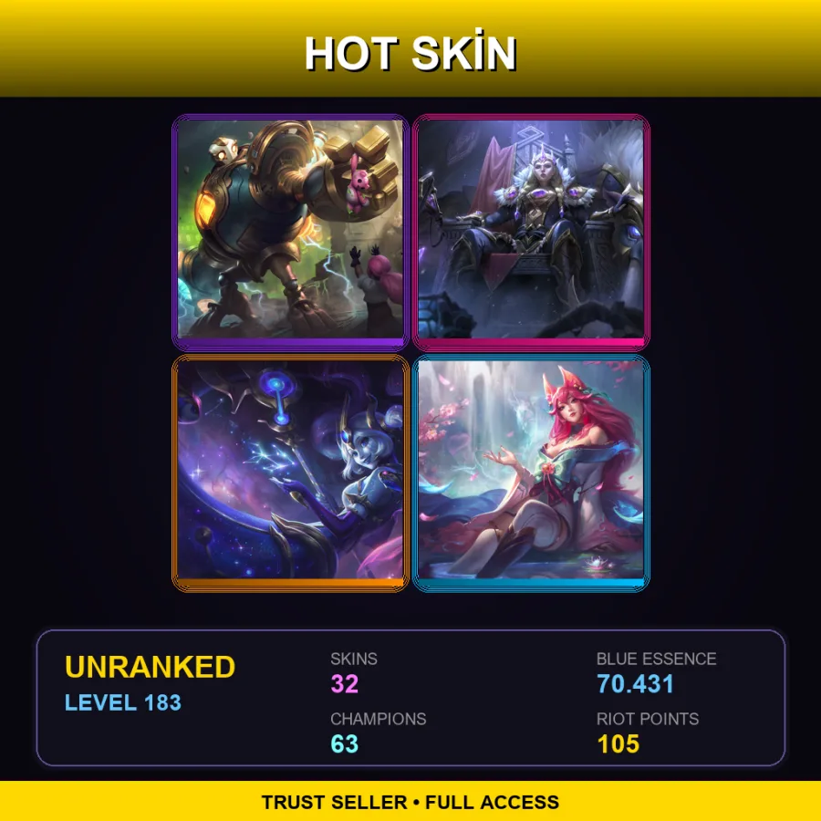 LAS | Lv183 | Unranked | 32 Skin | 63 Champ