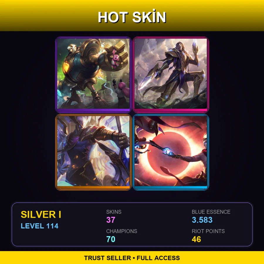 EUW | Lv114 | Silver I | 37 Skin | 70 Champ