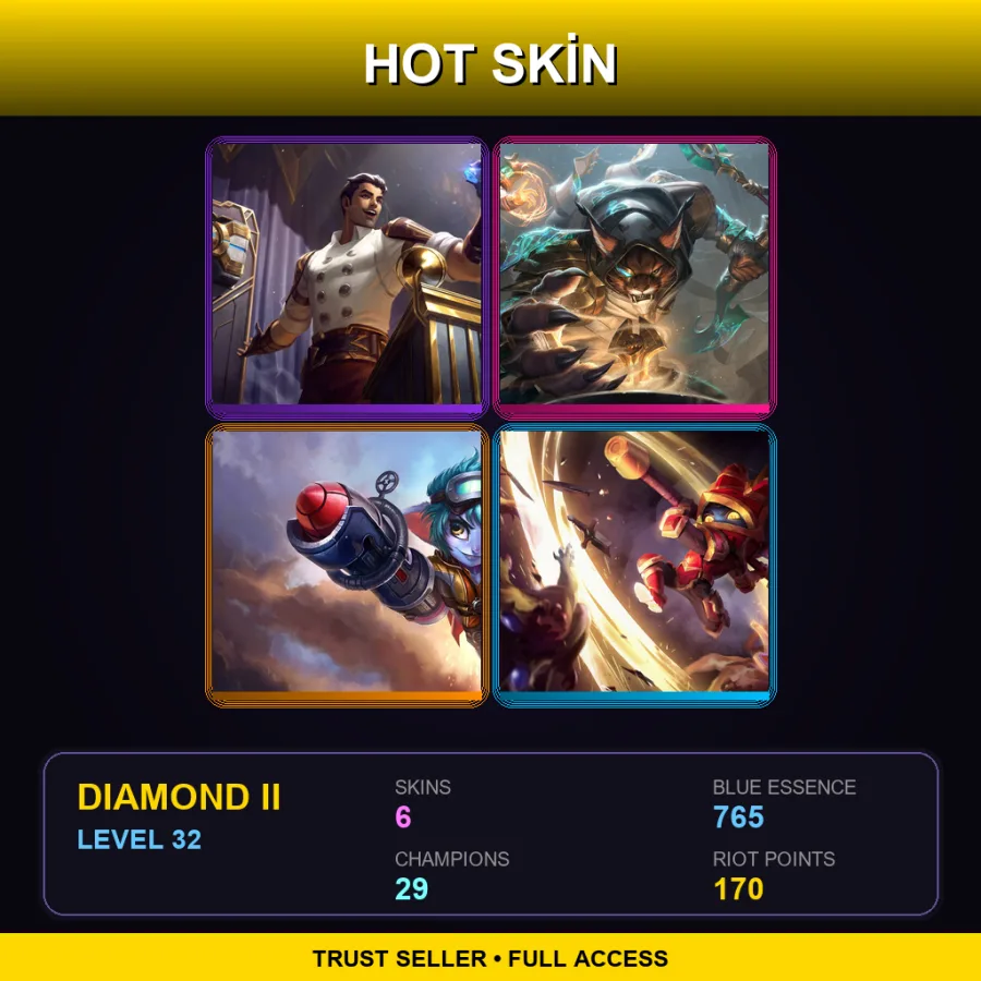 LAN | Lv32 | Diamond II | 6 Skin | 29 Champ