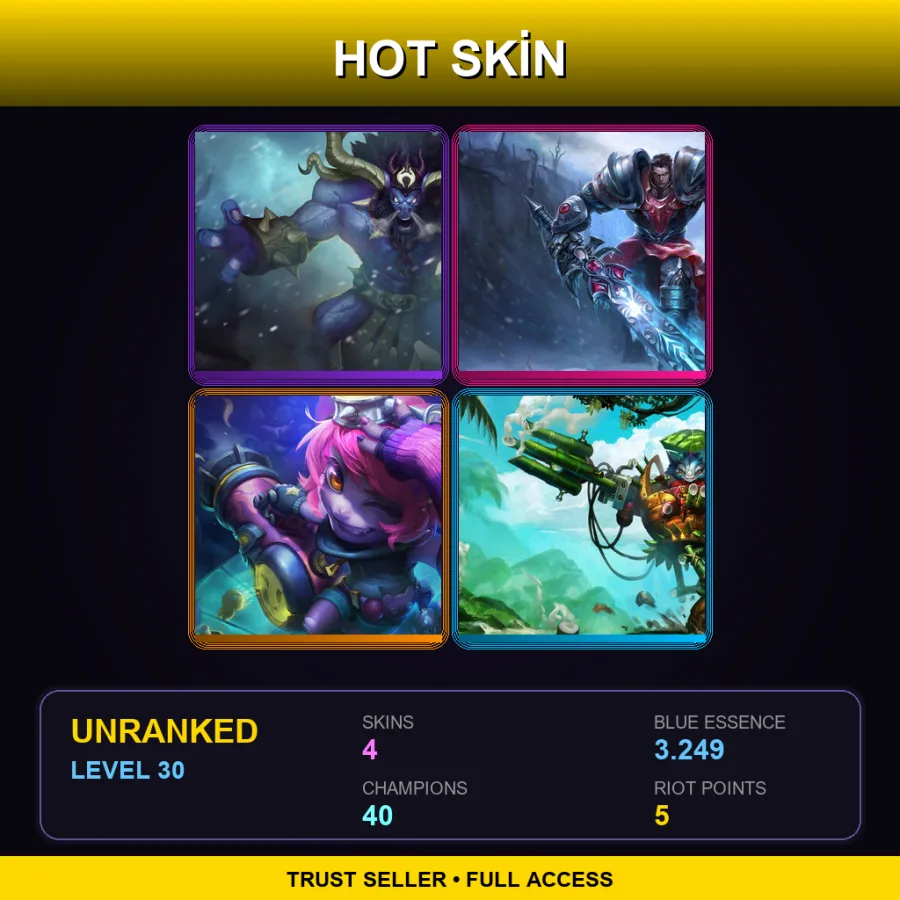 EUNE | Lv30 | Unranked | 4 Skin | 40 Champ — Dreadknight Garen