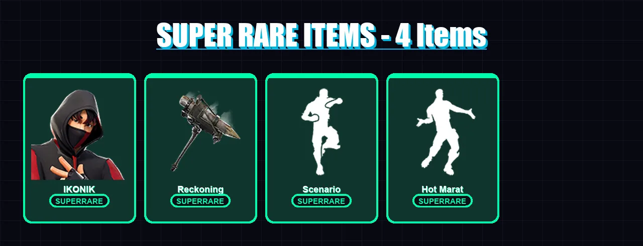 [PC/XBOX/PSN] | IKONIK | Drift | Enforcer | Calamity | The Ace | 12 skin | 8 pickaxe | 13 emote | 10 glider | Lv118