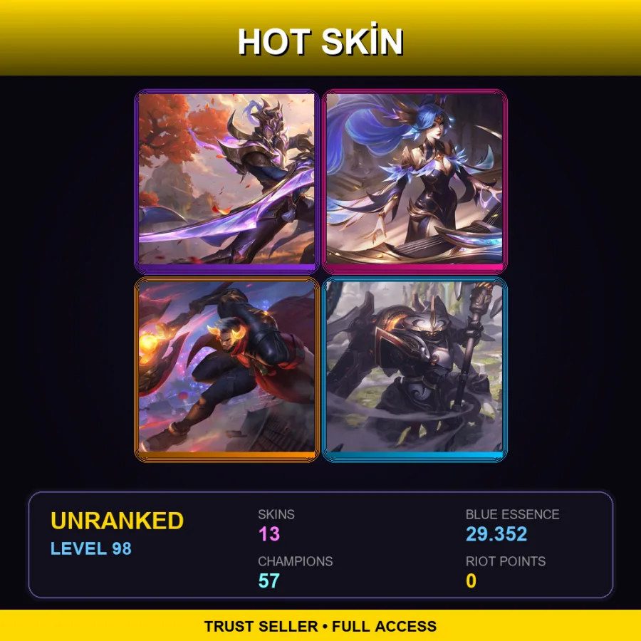 LAN | Lv98 | Unranked | 13 Skin | 57 Champ — Fuzz Fizz