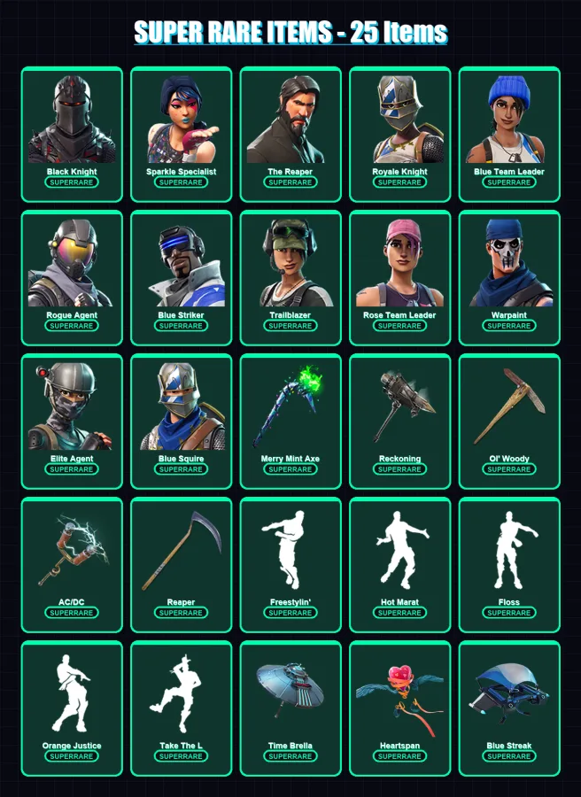 [PC/XBOX] | Black Knight | Sparkle Specialist | The Reaper | 101 skin | Lv1431