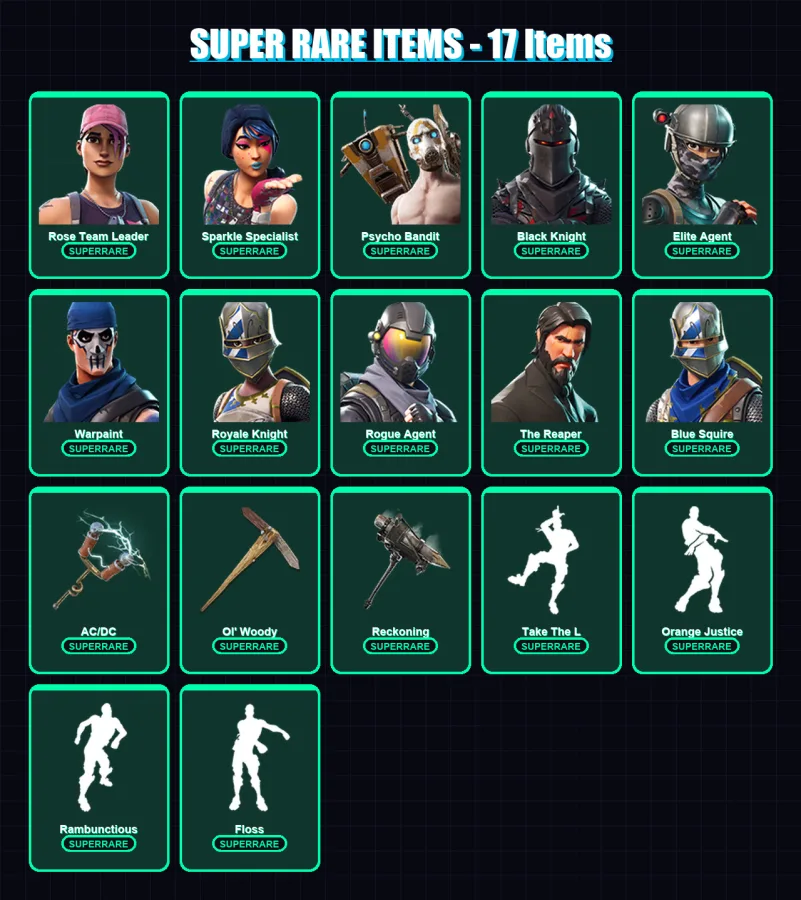 [PC/XBOX/PSN] | Rose Team Leader | Sparkle Specialist | Psycho Bandit | 44 skin | Lv460 — Fortnite account