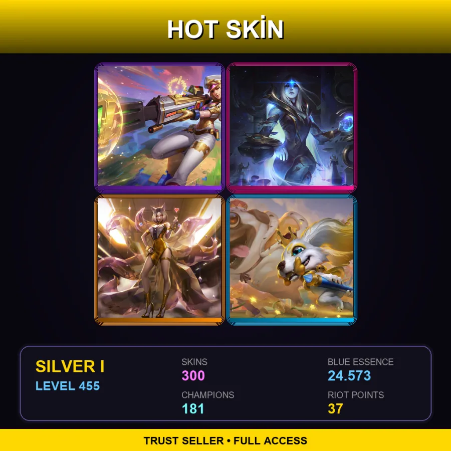 EUW | Lv455 | Silver I | 300 Skin | 181 Champ