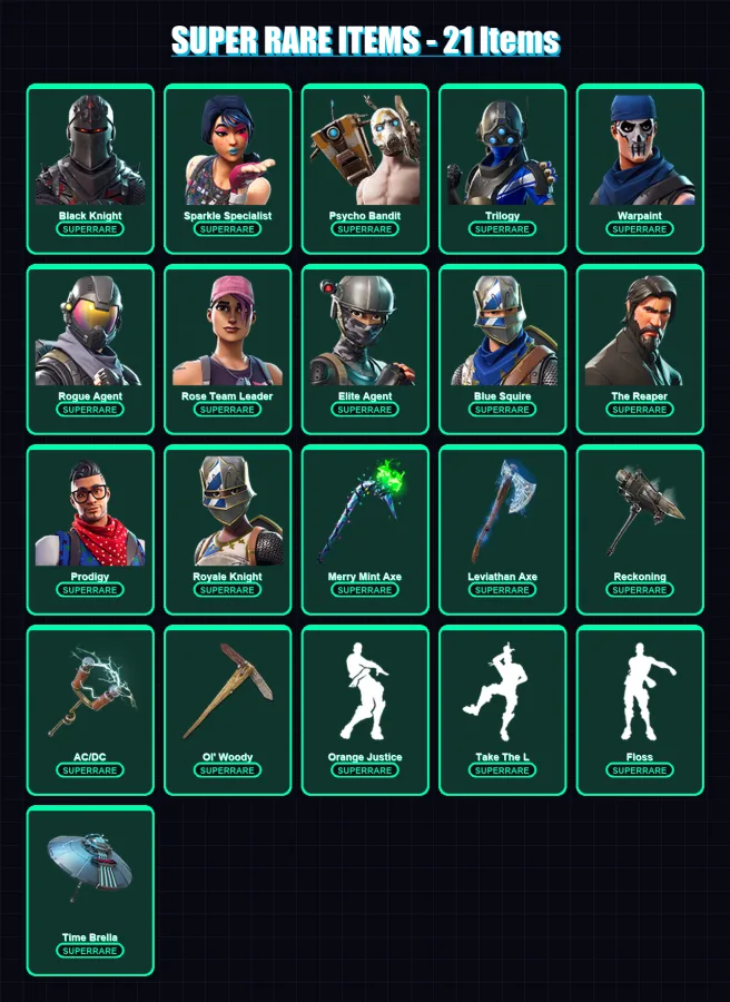 [PC/XBOX] | Black Knight | Sparkle Specialist | Psycho Bandit | Trilogy | Warpaint | 137 skin | 134 pickaxe | 138 emote | 132 glider | Lv2325