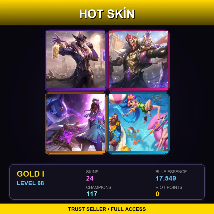 ME | Lv68 | Gold I | 24 Skin | 117 Champ