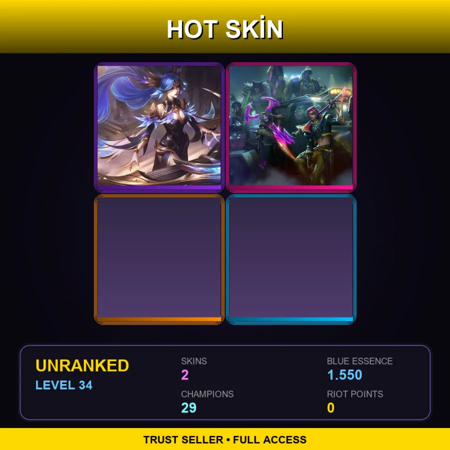 EUNE | Lv34 | Unranked | 2 Skin | 29 Champ