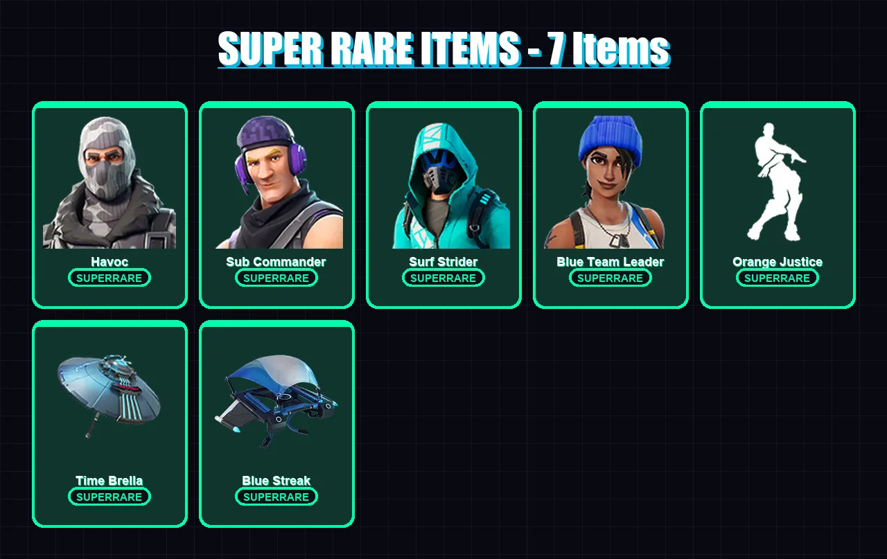 [PC/XBOX/PSN] | Havoc | Sub Commander | Surf Strider | Blue Team Leader | Peter Griffin | 107 skin | 123 pickaxe | 98 emote | 108 glider | Lv1742 — Fortnite account