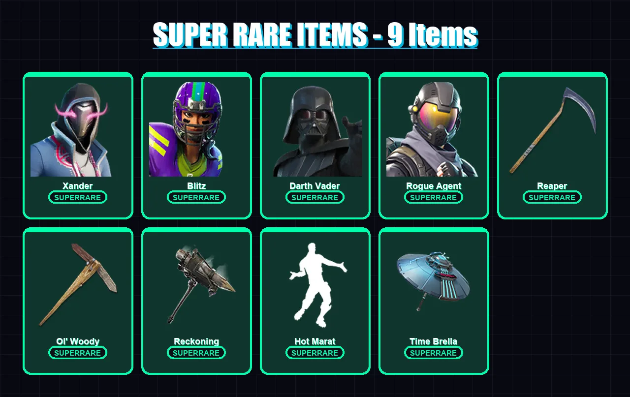 [PC] | Xander | Blitz | Darth Vader | Rogue Agent | The Origin | 243 skin | 260 pickaxe | 220 emote | 193 glider | Lv2721