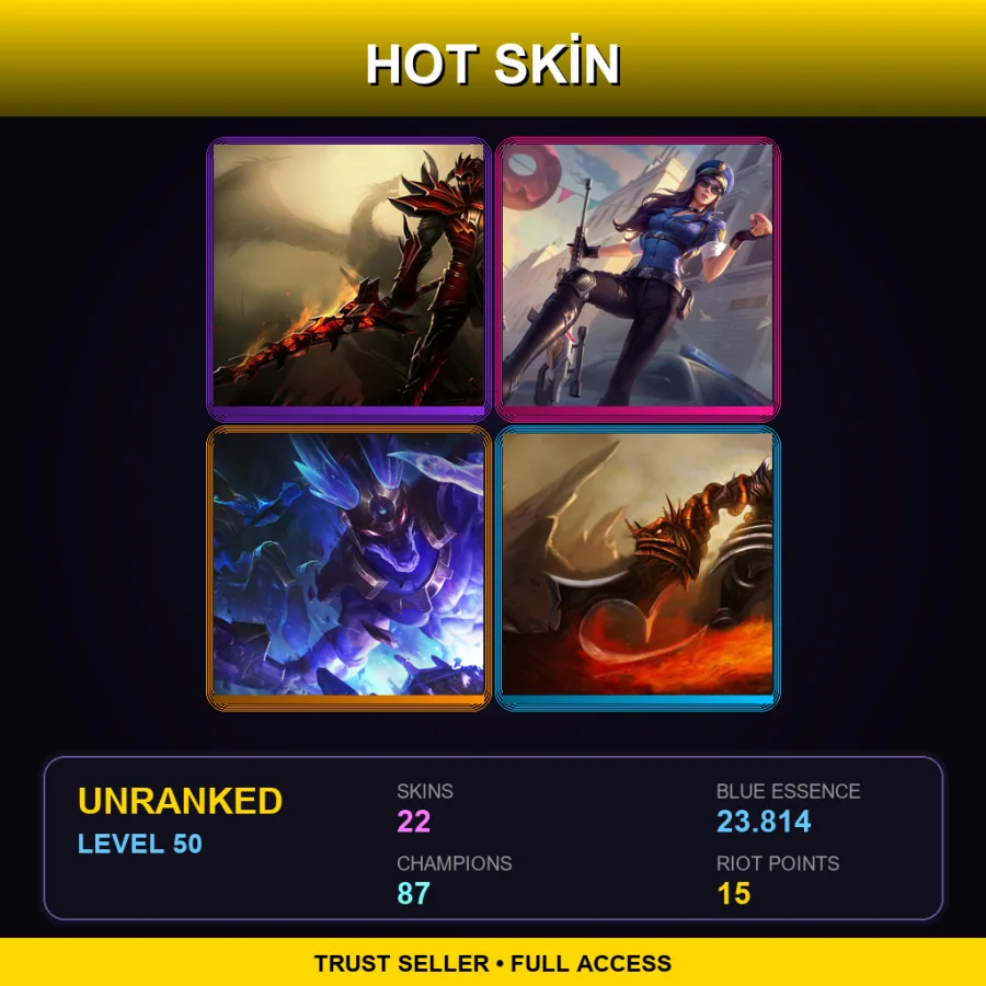 NA | Lv50 | Unranked | 22 Skin | 87 Champ