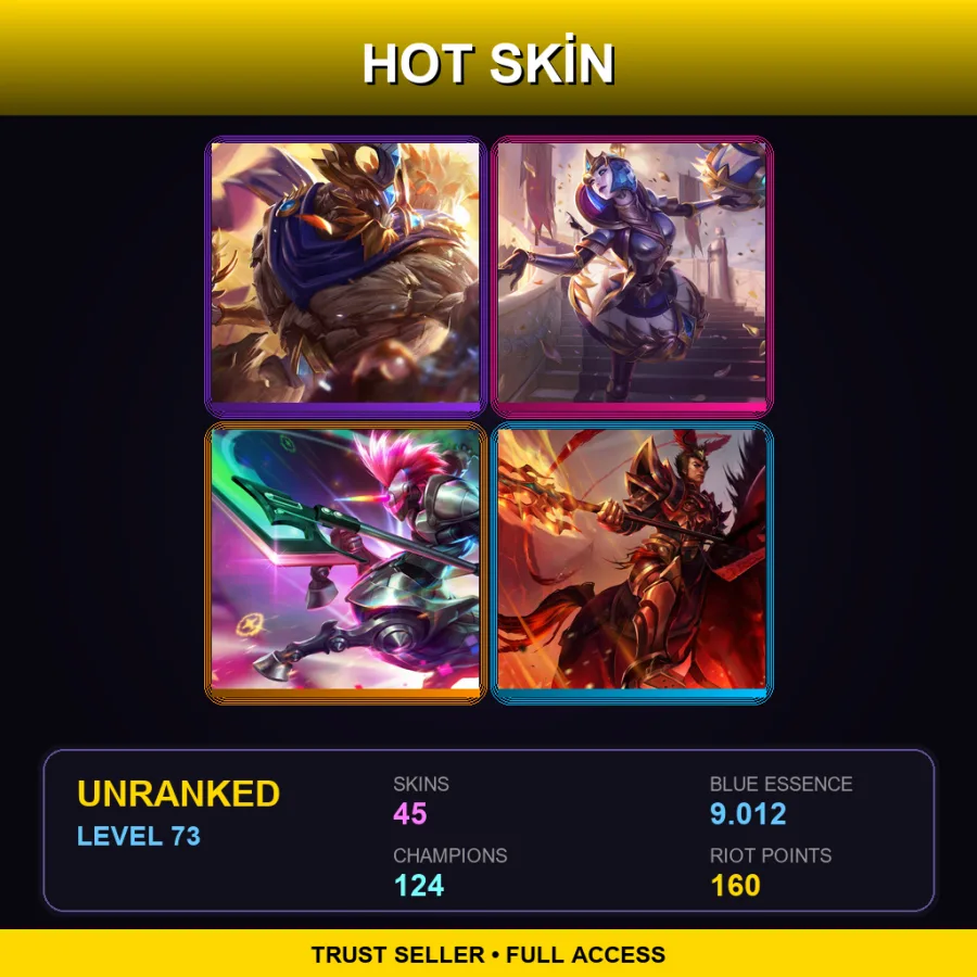 EUNE | Lv73 | Unranked | 45 Skin | 124 Champ